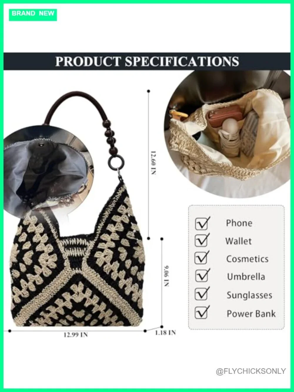 Straw Woven Hobo Tote Bag Summer Beach Shoulder Purse